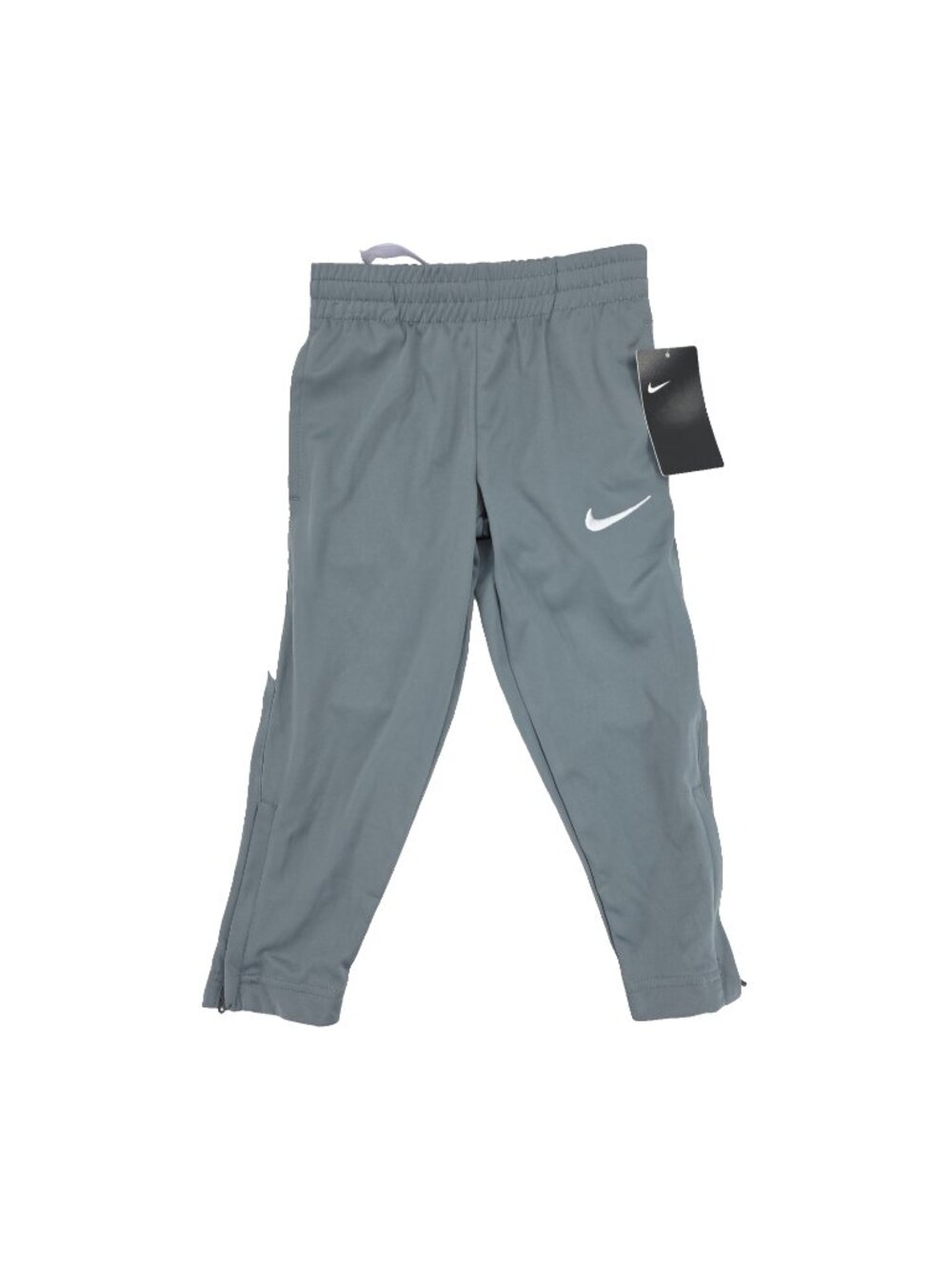 Nike Joggers Sweatpants Boys Youth XS 4 / 3-4 Yrs Gray White Ankle Zip Track